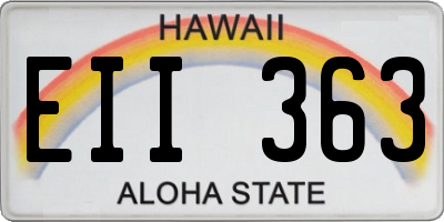 HI license plate EII363