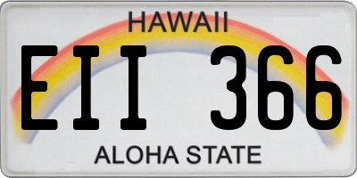 HI license plate EII366