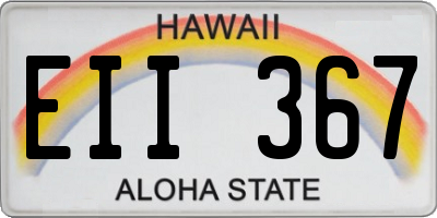 HI license plate EII367