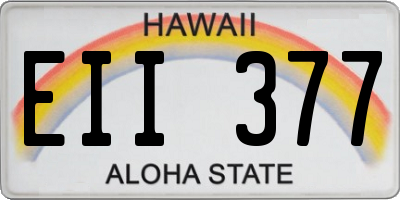 HI license plate EII377