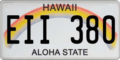 HI license plate EII380