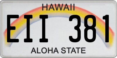 HI license plate EII381