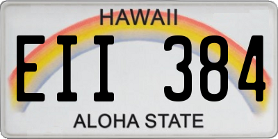 HI license plate EII384