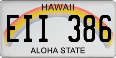 HI license plate EII386