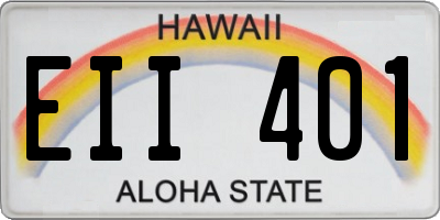 HI license plate EII401