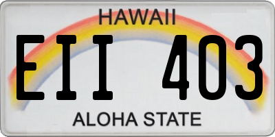 HI license plate EII403