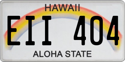 HI license plate EII404