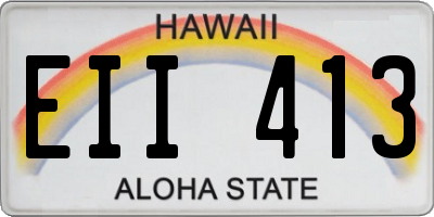 HI license plate EII413