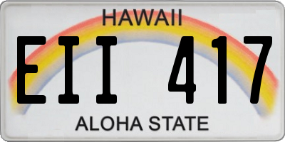 HI license plate EII417