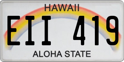 HI license plate EII419