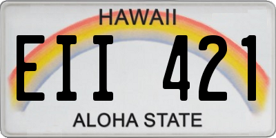 HI license plate EII421