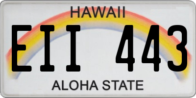 HI license plate EII443