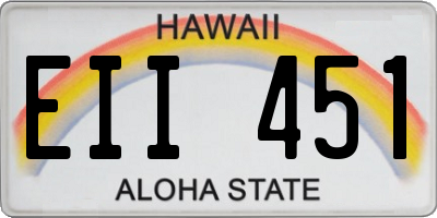 HI license plate EII451
