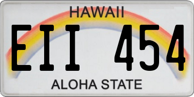 HI license plate EII454