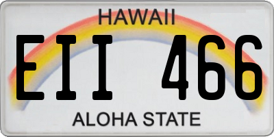HI license plate EII466