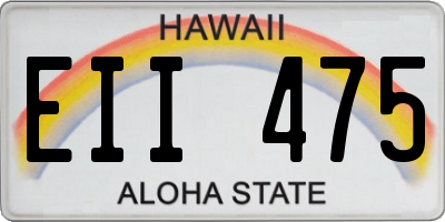 HI license plate EII475