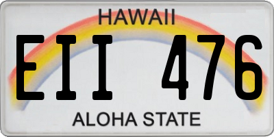 HI license plate EII476