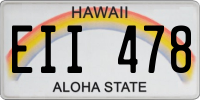 HI license plate EII478