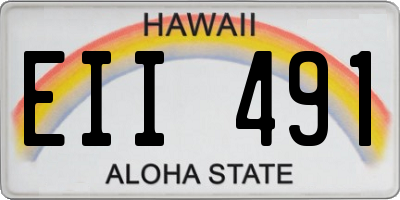 HI license plate EII491