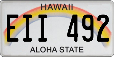 HI license plate EII492