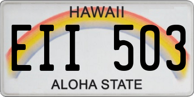 HI license plate EII503