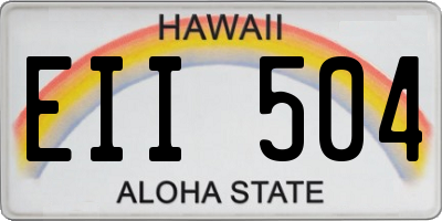 HI license plate EII504