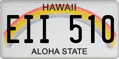 HI license plate EII510