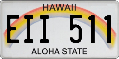 HI license plate EII511