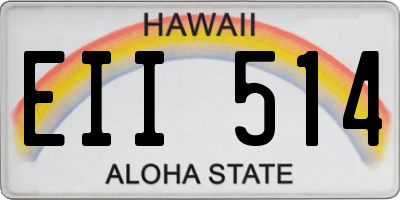 HI license plate EII514
