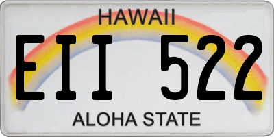 HI license plate EII522