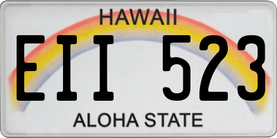 HI license plate EII523
