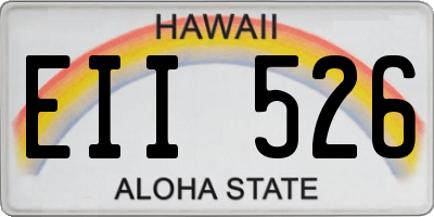 HI license plate EII526