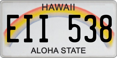 HI license plate EII538