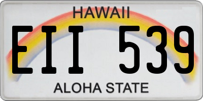 HI license plate EII539
