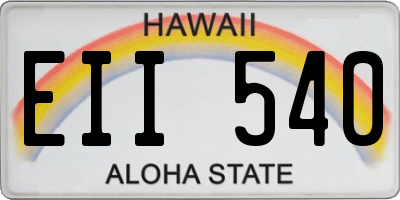 HI license plate EII540