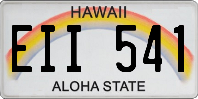 HI license plate EII541