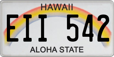 HI license plate EII542