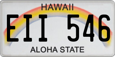HI license plate EII546