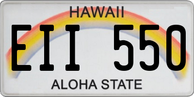 HI license plate EII550