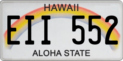 HI license plate EII552