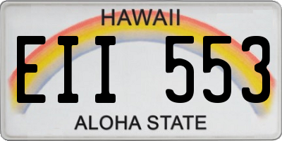 HI license plate EII553