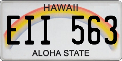 HI license plate EII563