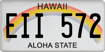HI license plate EII572