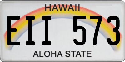 HI license plate EII573