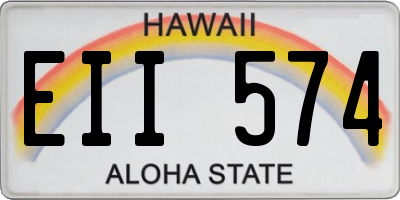 HI license plate EII574