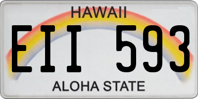 HI license plate EII593