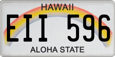HI license plate EII596