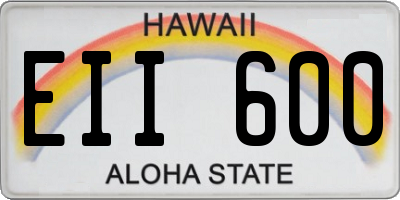 HI license plate EII600
