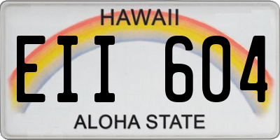 HI license plate EII604