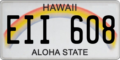 HI license plate EII608